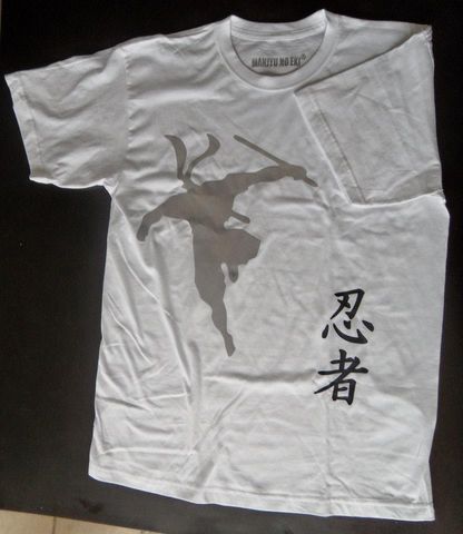Playera Blanca Ninja $180.00.  Playera en cualquier color y tallas de hombre, Mujer y niño