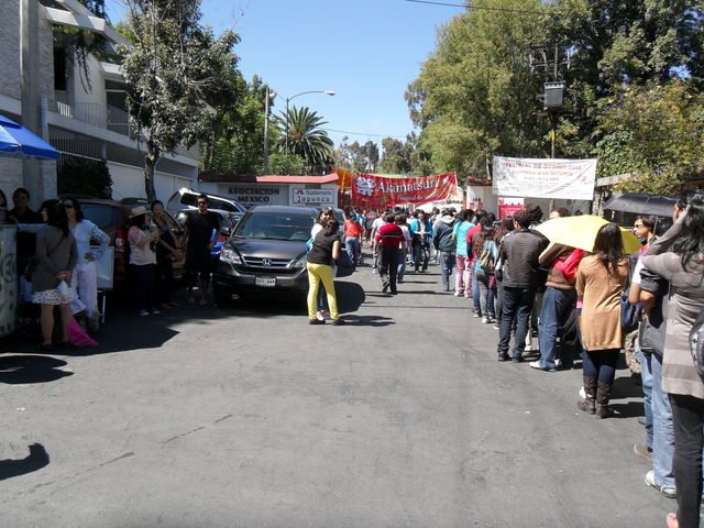 Fila para ingresar al akimatsuri