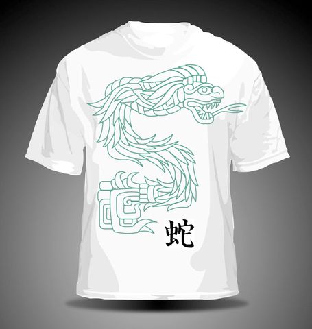 Quetzalcoatl y Serpiente escrito en kanji   $180.00 Playera en cualquier color y tallas de hombre, Mujer y niño